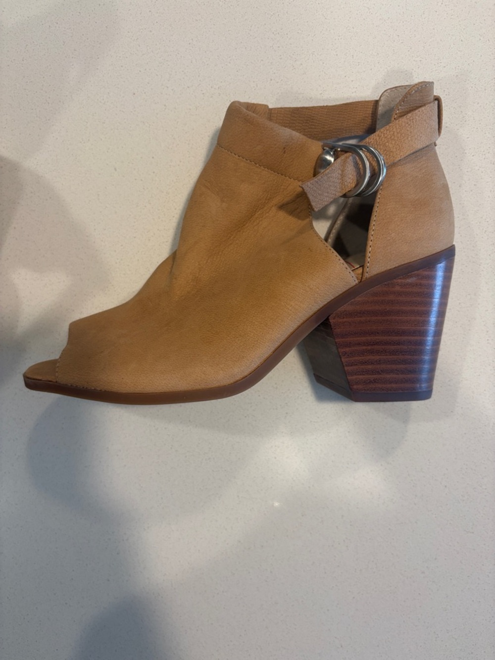 Sole Society Tan Open-Toe Leather Ankle-Strap Mules - Picture 8 of 17